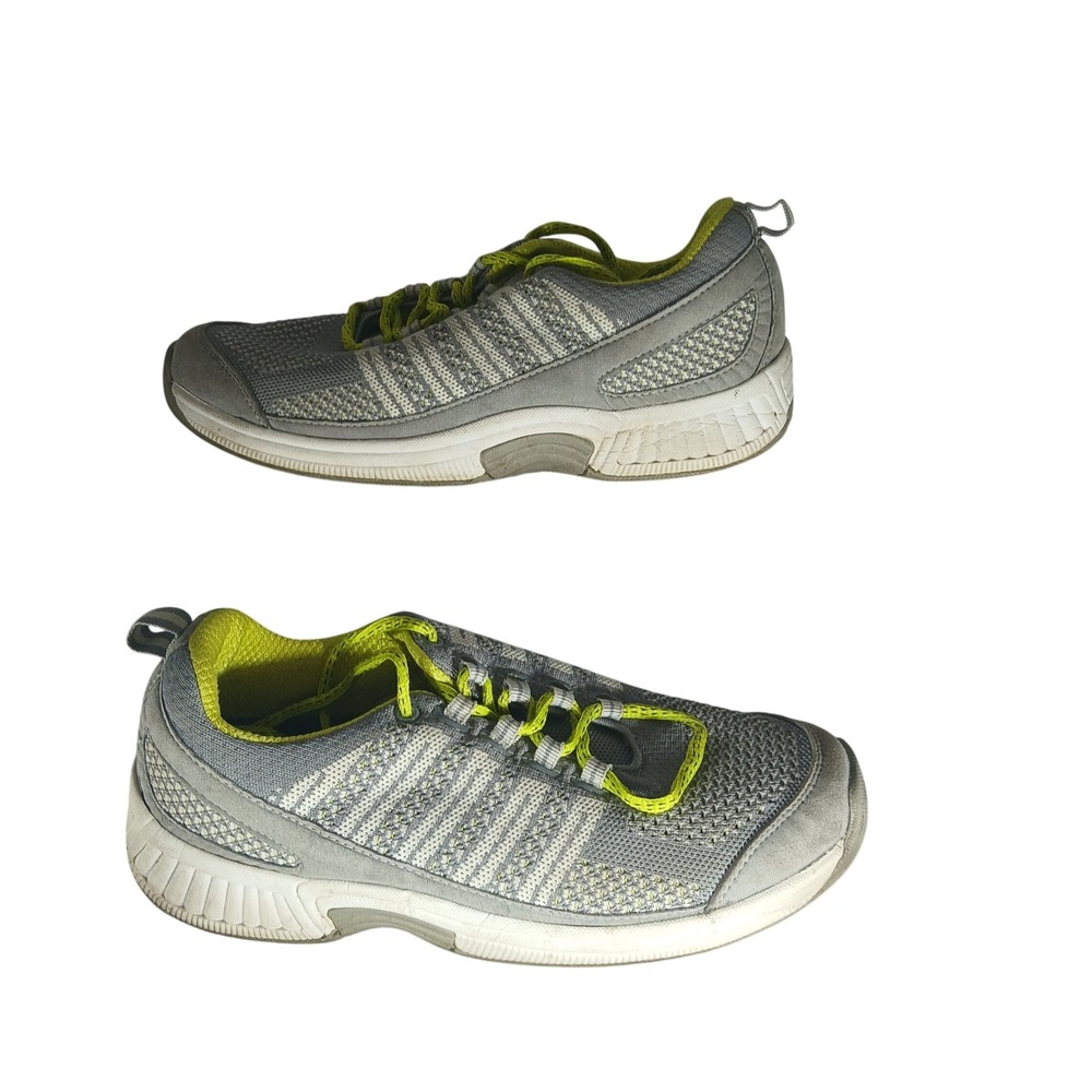BioFit Orthotic Walking Sneakers 8 Grey Lime Green Mesh Athletic Shoes 987